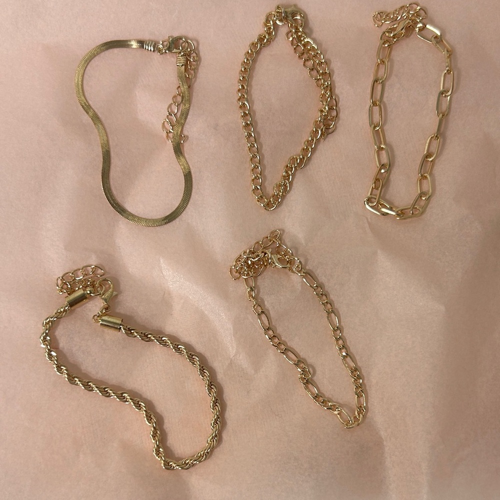 Fashion Jewelry Gold Layered Multi-Bracelet stack - Picture 2 of 3